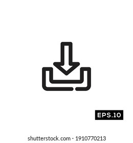 Save Line Icon Vector Download Symbol Stock Vector (Royalty Free ...