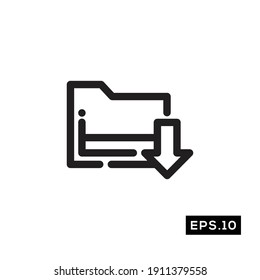Save Line Icon Vector. Download Symbol Silhouette