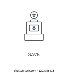 Save linear icon. Save concept stroke symbol design. Thin graphic elements vector illustration, outline pattern on a white background, eps 10.