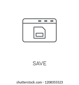 Save linear icon. Save concept stroke symbol design. Thin graphic elements vector illustration, outline pattern on a white background, eps 10.