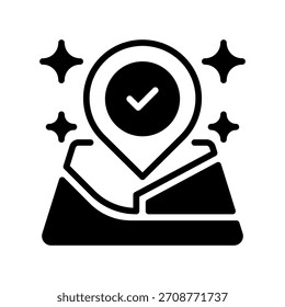 Ícone Salvar Linha de Local, Símbolo de Estrutura de Tópicos para Locais Armazenados, Pontos Marcados, Salvamento de Rota, Marcação de Mapa e Referência de Navegação. Ícone de sinal vetorial.