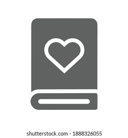 Save, love, bookmark icon. Gray color vector