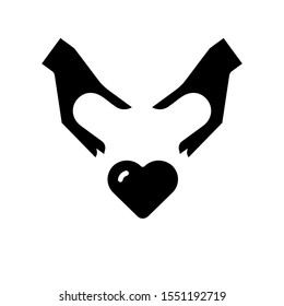 Save love Icon simple black anda white 