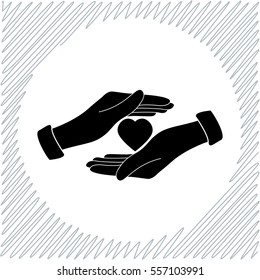 Save love vector icon - black  illustration