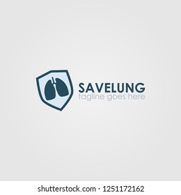 Save Lungs Logo Template Design