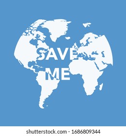 salvarme de la tierra el concepto de fondo azul vector