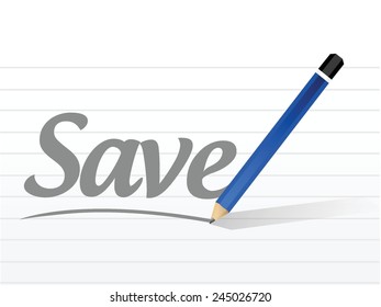 save message sign illustration design over a white background