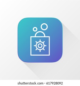 Save Money application for mobile phone. Line flat vector icon, button and website design. Illustration isolated on white background. EPS 10 design, logo, app, infographic.