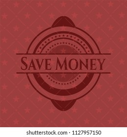 Save Money badge with red background