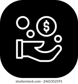 Save money business investment icon with black filled line outline style. money, business, finance, cash, coin, currency, bank. Vector Illustration