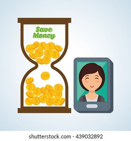 Save Money design. Financial item. Colorfull illustration, vecto