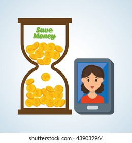 Save Money design. Financial item. Colorfull illustration, vecto