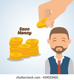 Save Money design. Financial item. Colorfull illustration, vecto