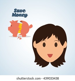 Save Money design. Financial item. Colorfull illustration, vecto