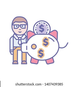 save money fiance icon- vector sign 