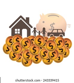 Save money. Financial and business concept. vector illustration.