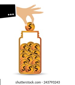 Save money. Financial and business concept. vector illustration.