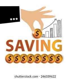 Save money. Financial and business concept. vector illustration.