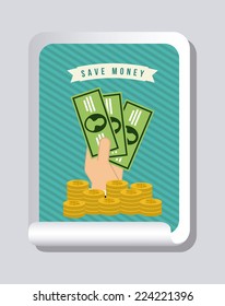 save money graphic design , vector illustration