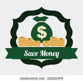 save money graphic design , vector illustration
