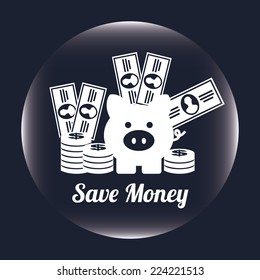 save money graphic design , vector illustration
