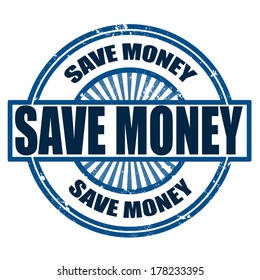 save money grunge stamp