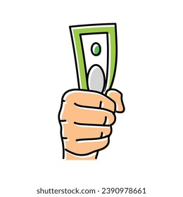 save money hand color icon vector. save money hand sign. isolated symbol illustration