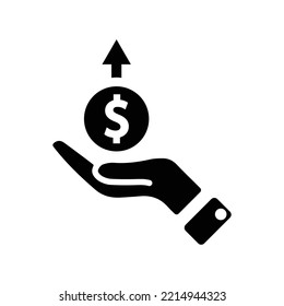 Sparen Sie Geld-Symbol. Schwarze Vektorgrafiken.