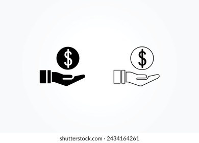 Ahorre dinero icono diseño vector formato con color de relleno y arte de línea