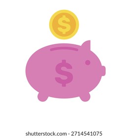 Icono del Ahorra dinero, diseño plano, aislado, ilustrador gráfico