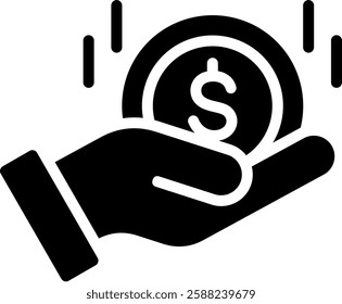 Save Money Icon Glyph Vector Illustration