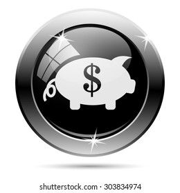 Save money icon. Internet button on white background. EPS10 vector 