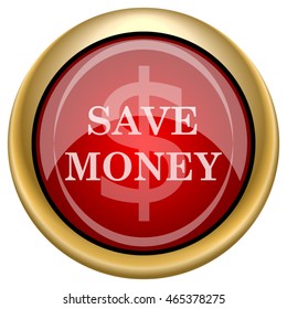 Save money icon. Internet button on white background. EPS10 vector.