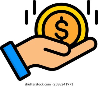 Save Money Icon Lineal Color Vector Illustration