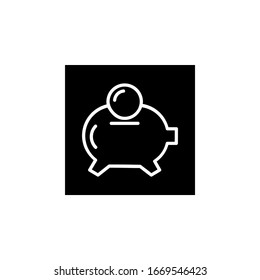 save money icon. Online learning icon. Perfect for application, web, logo and presentation template. Icon design line inverted style
