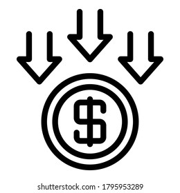 Save money icon. Outline save money vector icon for web design isolated on white background