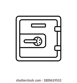 Save money icon, salary money, invest finance, safe-deposit box, line symbols on white background. EPS 10