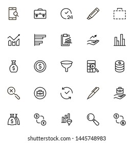 Save money icon set. Collection of high quality black outline logo for web site design and mobile apps. Vector illustration on a white background