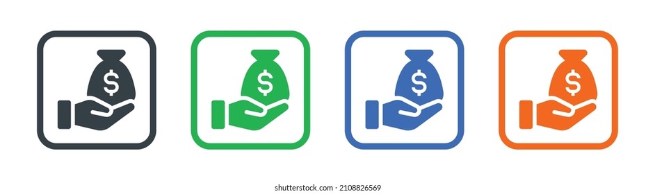 Guardar el conjunto de iconos de dinero aislado en fondo blanco.