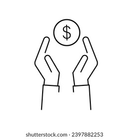 Save money icon symbol vector. on white background. eps10