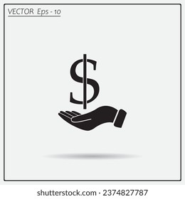 Icono de guardar dinero, ilustración vectorial. Estilo de diseño plano