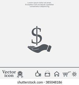 Save money icon, vector illustration. Flat design style
