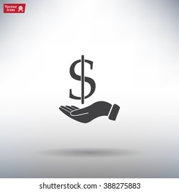 Save money icon, vector illustration. Flat design style