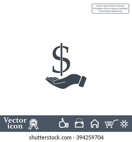 Save money icon, vector illustration. Flat design style