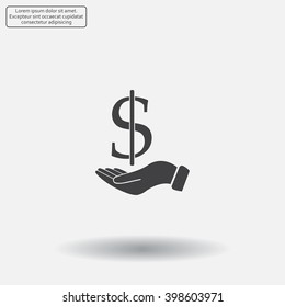 Save money icon, vector illustration. Flat design style