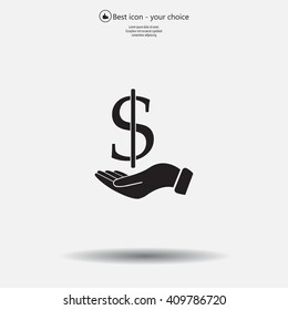 Save money icon, vector illustration. Flat design style