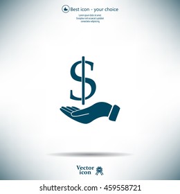 Save money icon, vector illustration. Flat design style