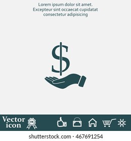 Save money icon, vector illustration. Flat design style