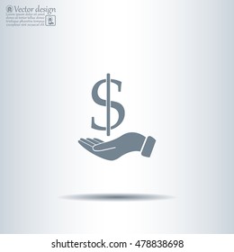 Save money icon, vector illustration. Flat design style
