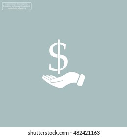 Save money icon, vector illustration. Flat design style